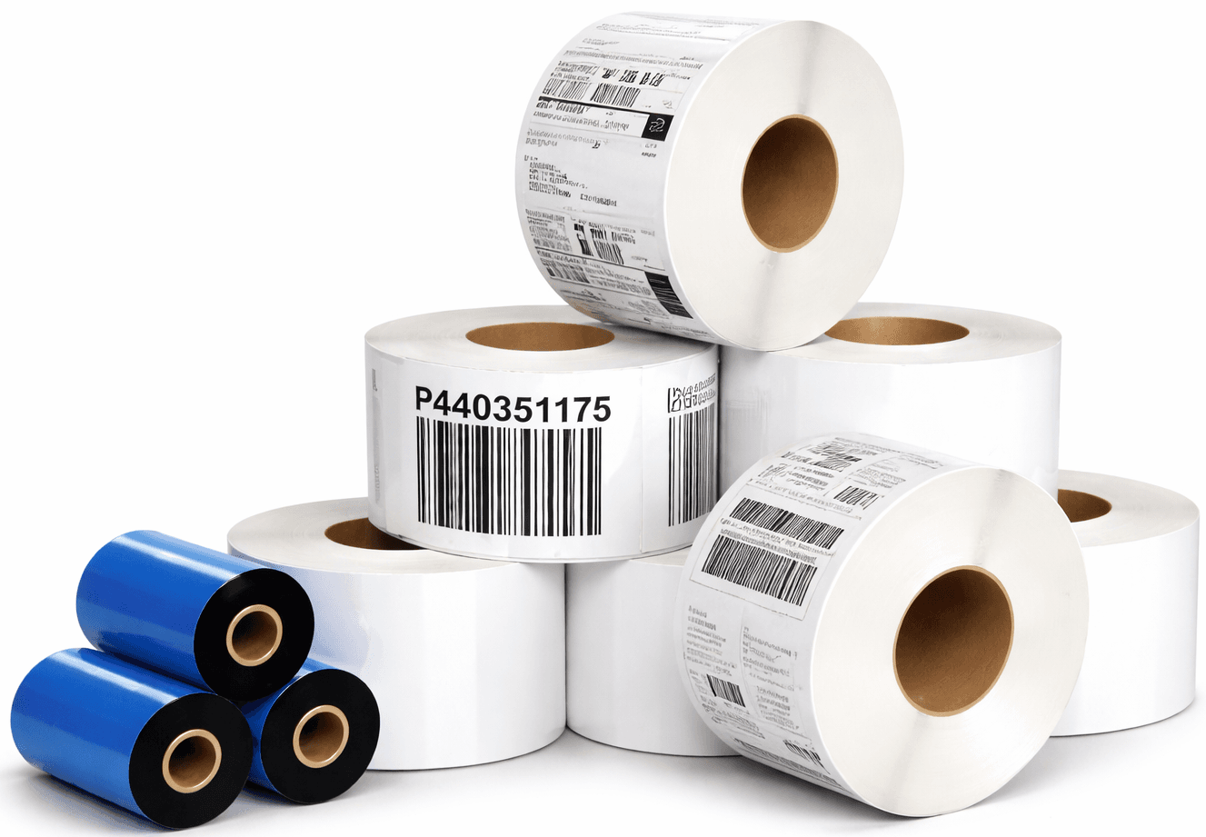 Barcode rolls and thermal transfer ribbons