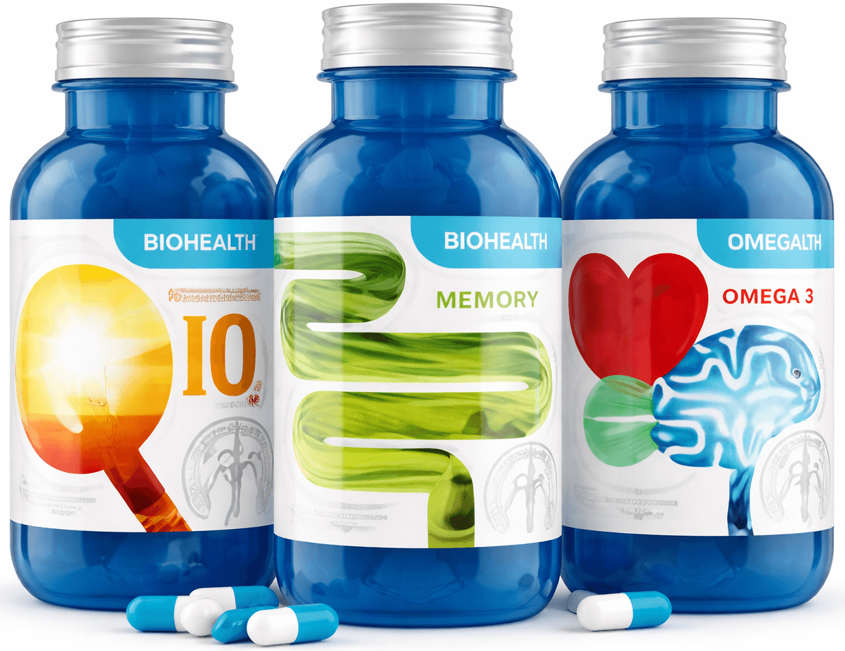 Biohealth 4-color printed supplement bottles